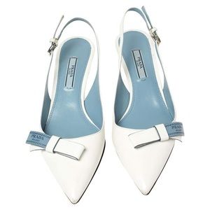 Prada logo ribbon pump